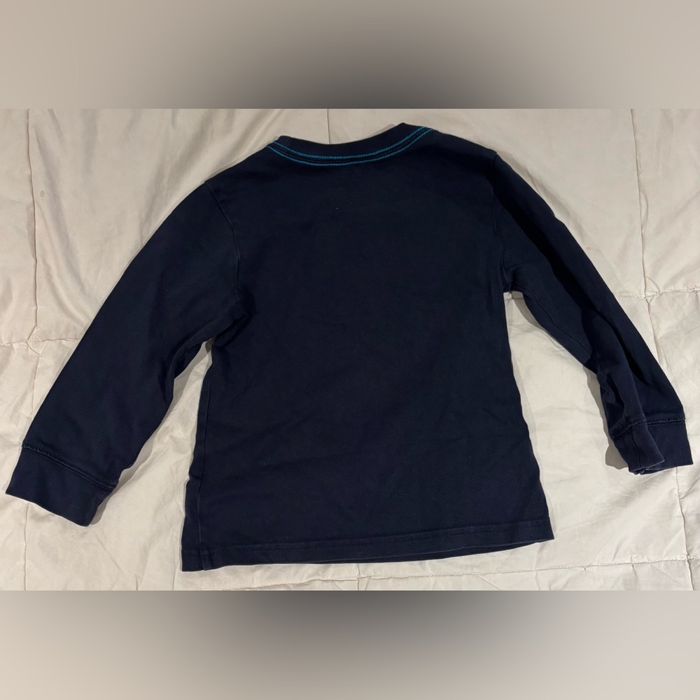 Kids Gymboree Navy Long Sleeve Shirt Size 2 - Adorable Bear - Picture 2 of 4